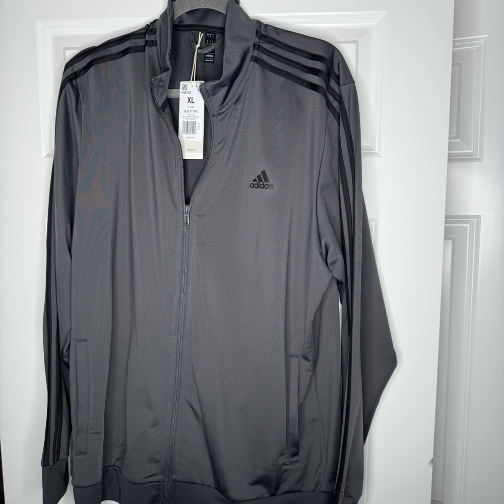 Adidas Men's Dark Gray Windbreaker Jacket
